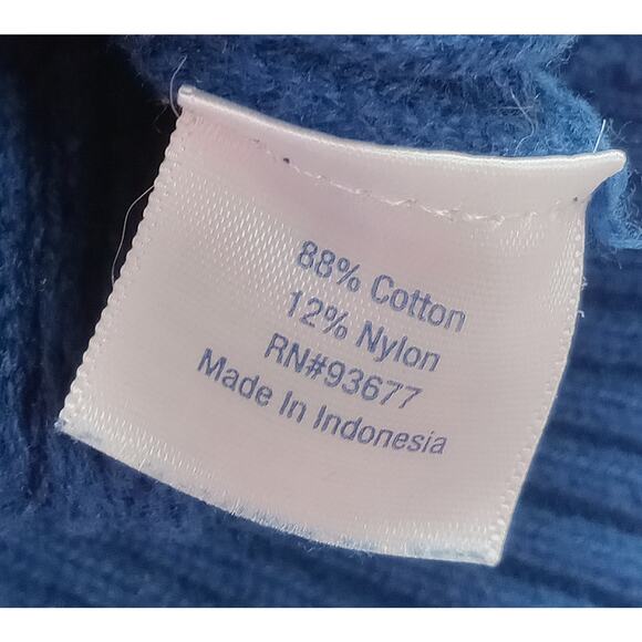 St.John's Bay Sweater S Women's Short Sleeve Pullover Blue Cable Knit - Picture 4 of 5